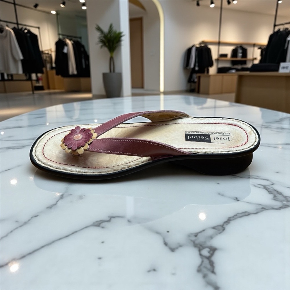 Josef Seibel, Wedge Sandals, Size 39, Leather, Floral Detail